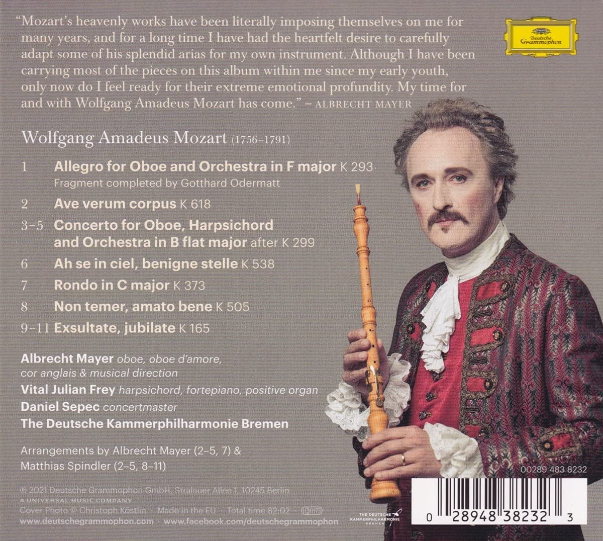 Mozart: Works for Oboe and Orchestra | Albrecht Mayer, Deutsche Kammerphilharmonie Bremen