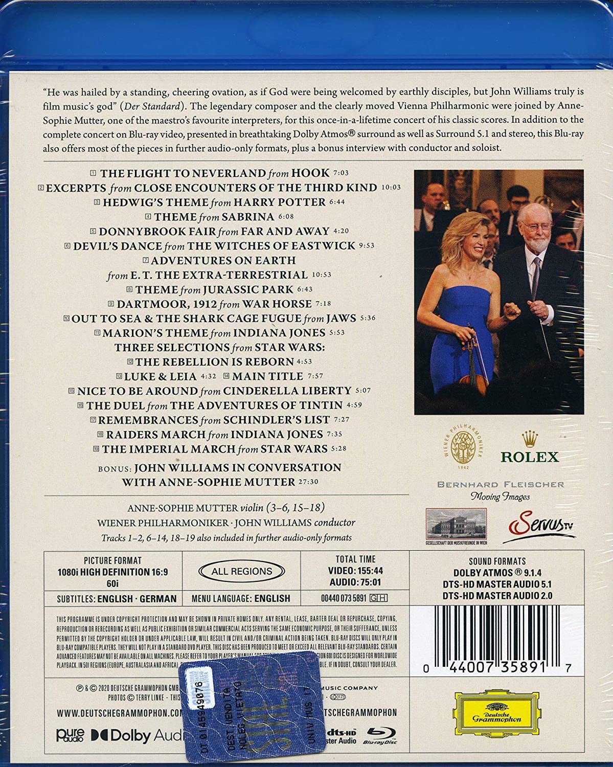 John Williams - Live in Vienna (Blu-Ray) | John Williams, Wiener Philharmoniker, Anne-Sophie Mutter