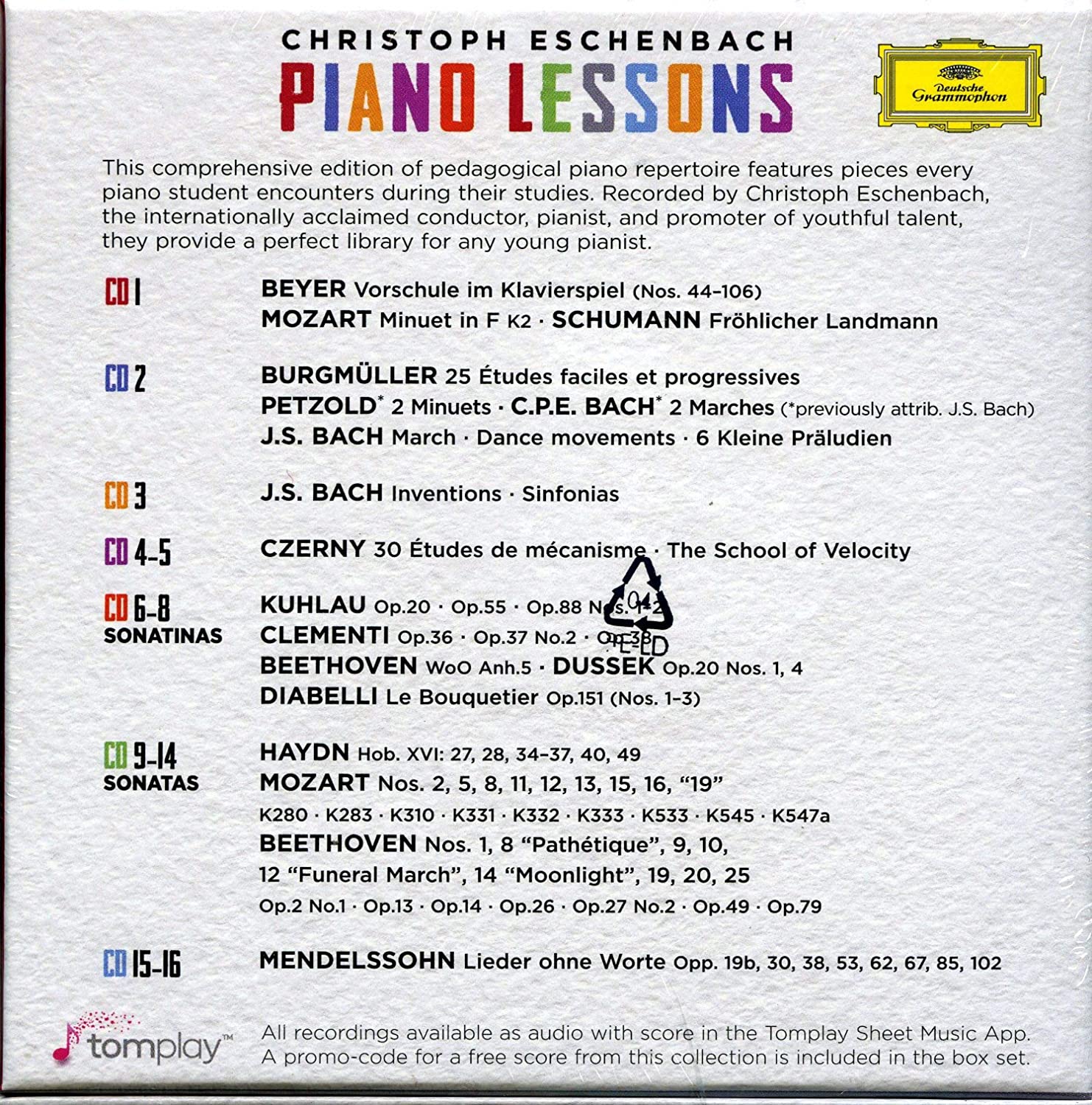 Christoph Eschenbach: Piano Lessons (Box Set) | Christoph Eschenbach - 1 | YEO