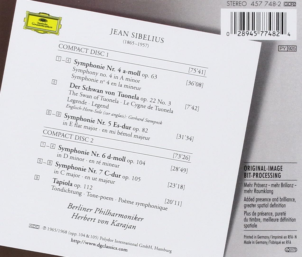 Sibelius: Symphonies Nos. 4-7 | Jean Sibelius, Herbert von Karajan, Berlin Philharmonic Orchestra image1