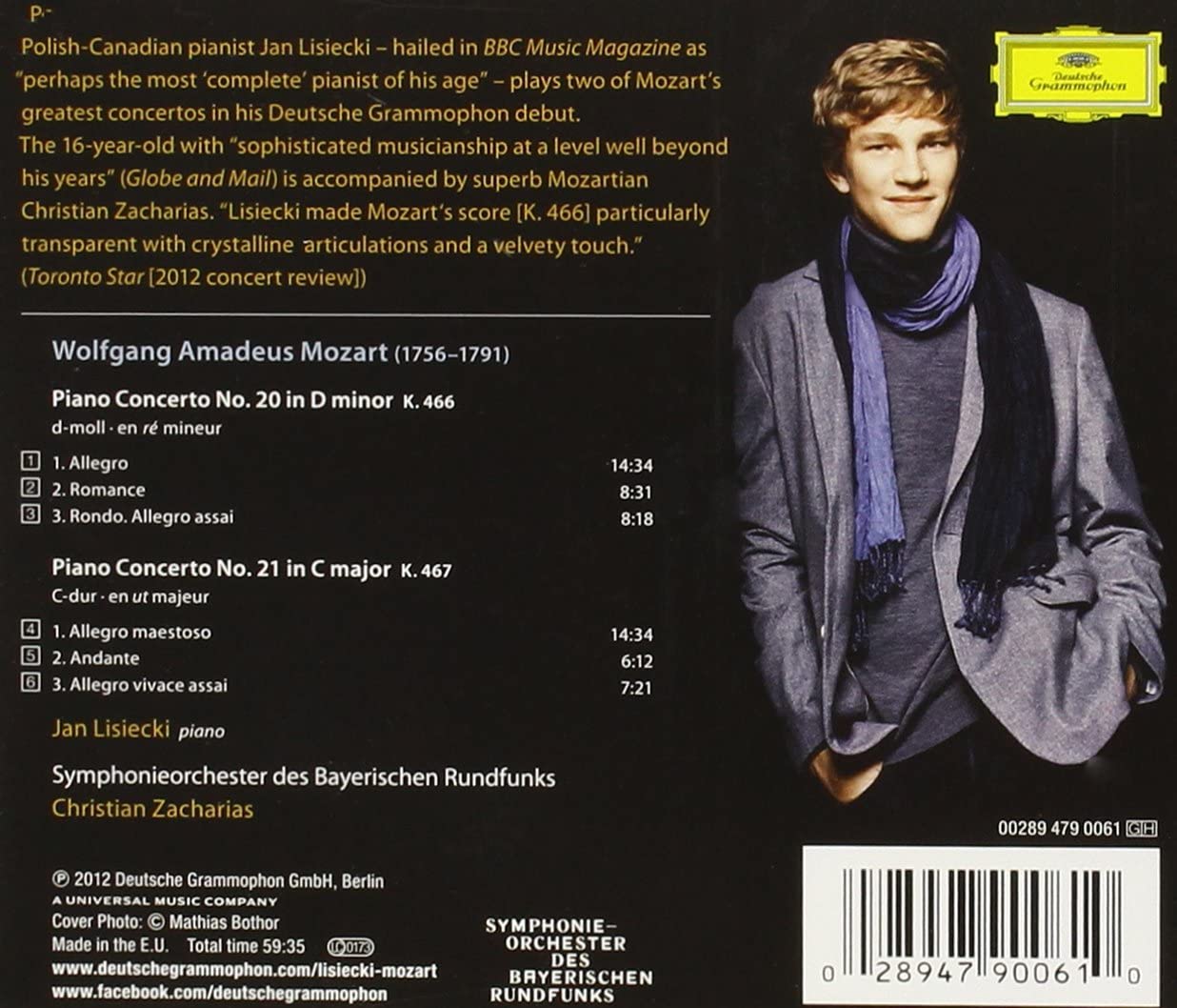 Mozart: Piano Concertos Nos. 20 & 21 | Wolfgang Amadeus Mozart, Jan Lisiecki