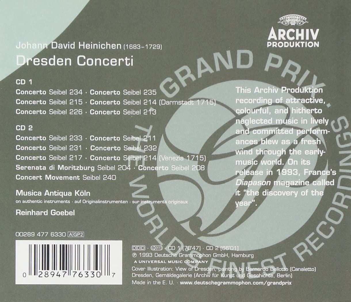 Heinichen: Dresden Concerti | Johann David Heinichen, Reinhard Goebel, Musica Antiqua Koln