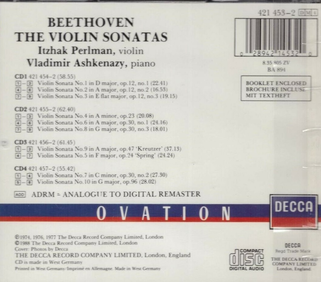 Beethoven: Violin Sonatas | Ludwig Van Beethoven, Vladimir Ashkenazy, Itzhak Perlman
