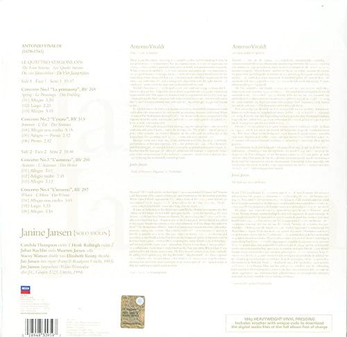 Vivaldi: The Four Seasons - Vinyl | Antonio Vivaldi, Janine Jansen, Candida Thompson