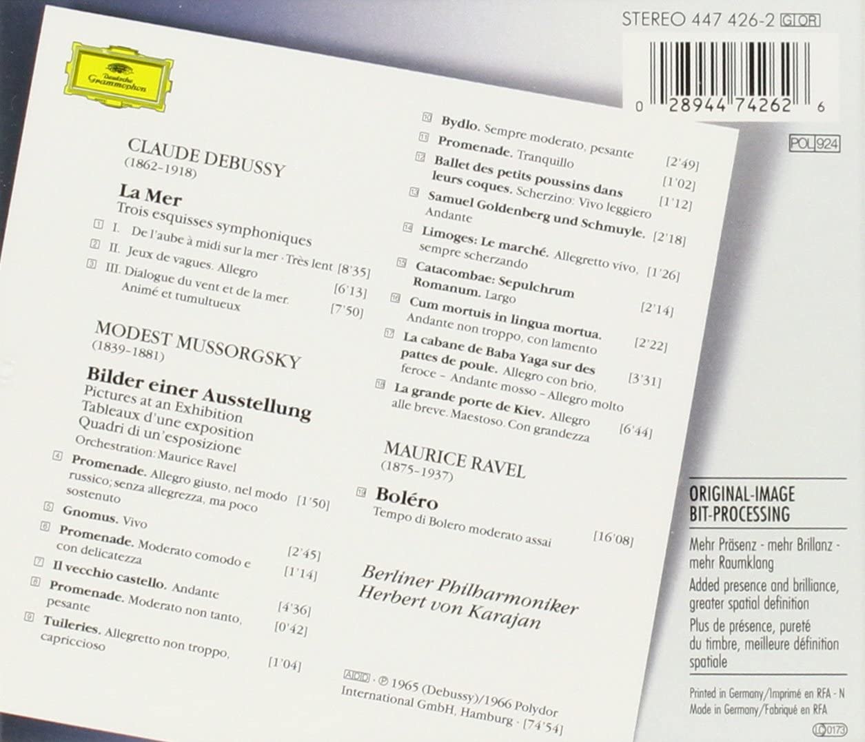 Ravel: Bolero / Debussy: La Mer / Mussorgsky: Tableaux D\'une Exposition | Maurice Ravel, Claude Debussy, Modest Mussorgsky