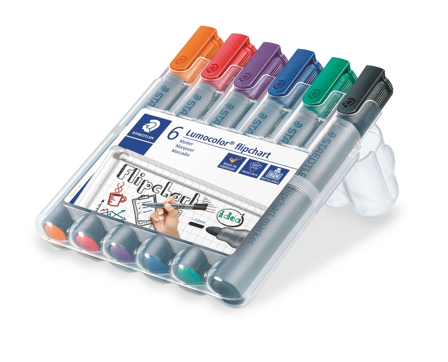 Set 6 markere - Flipchart 2 mm | Staedtler