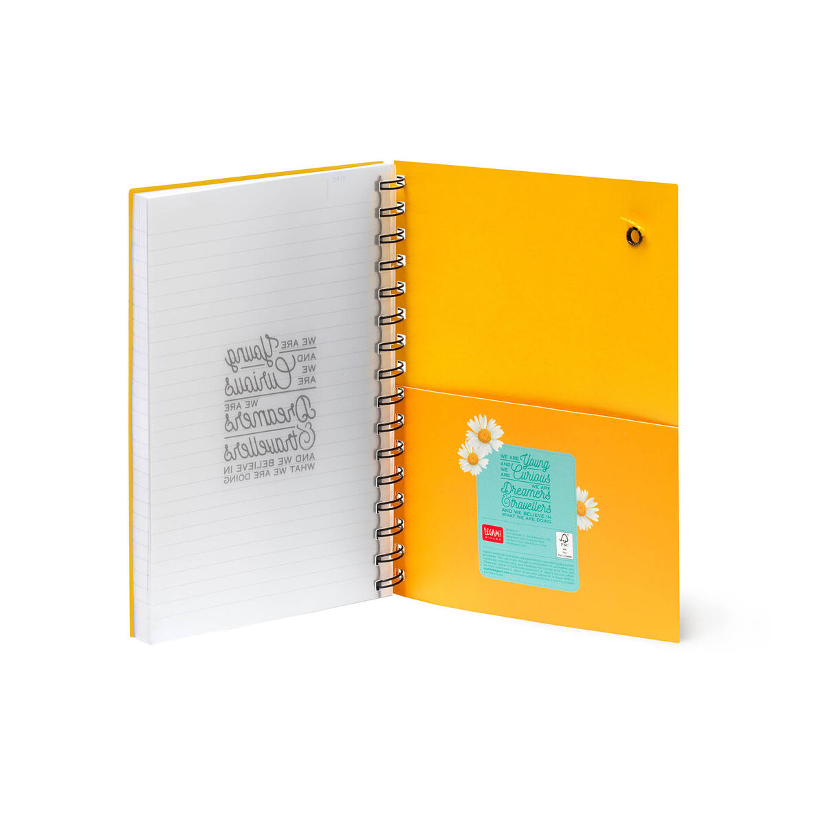 Carnet cu spirala - Lined - Large - Daisy | Legami - 1 | YEO