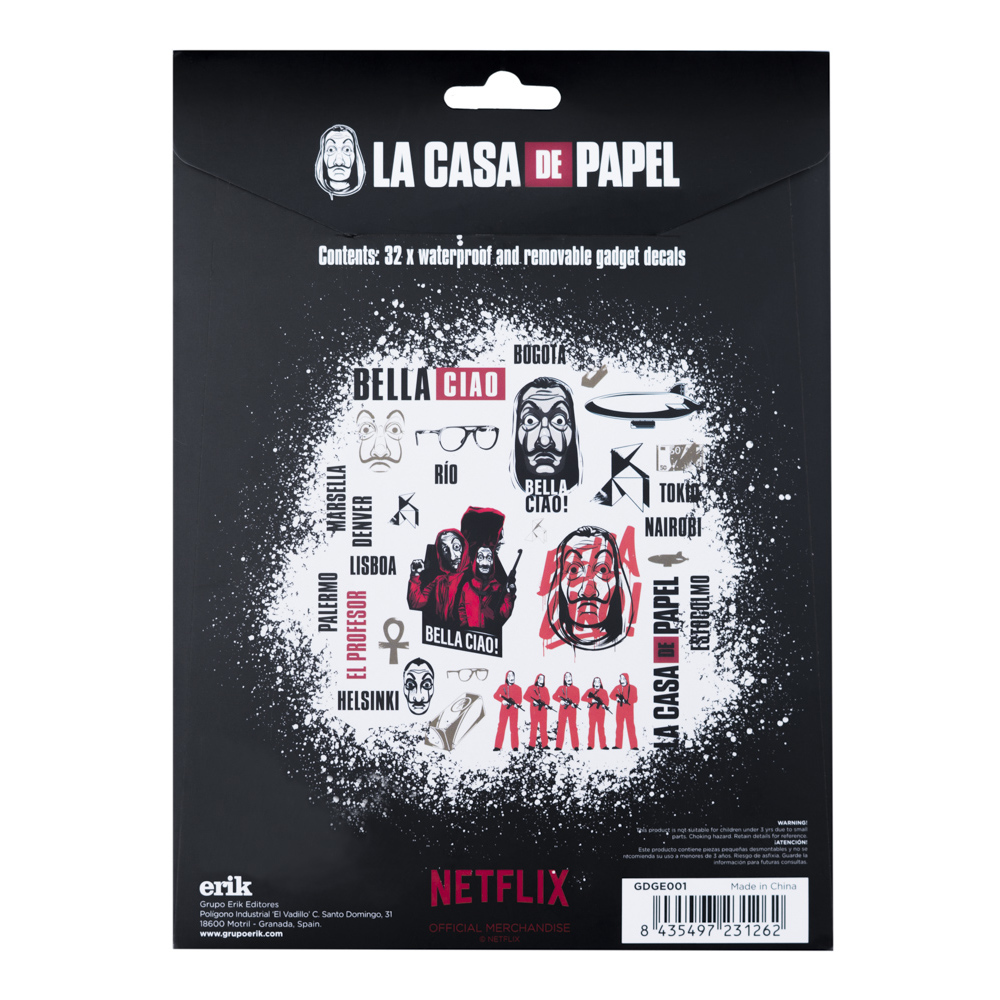 Set 32 autocolante pentru gadget-uri - Money Heist | Grupo Erik