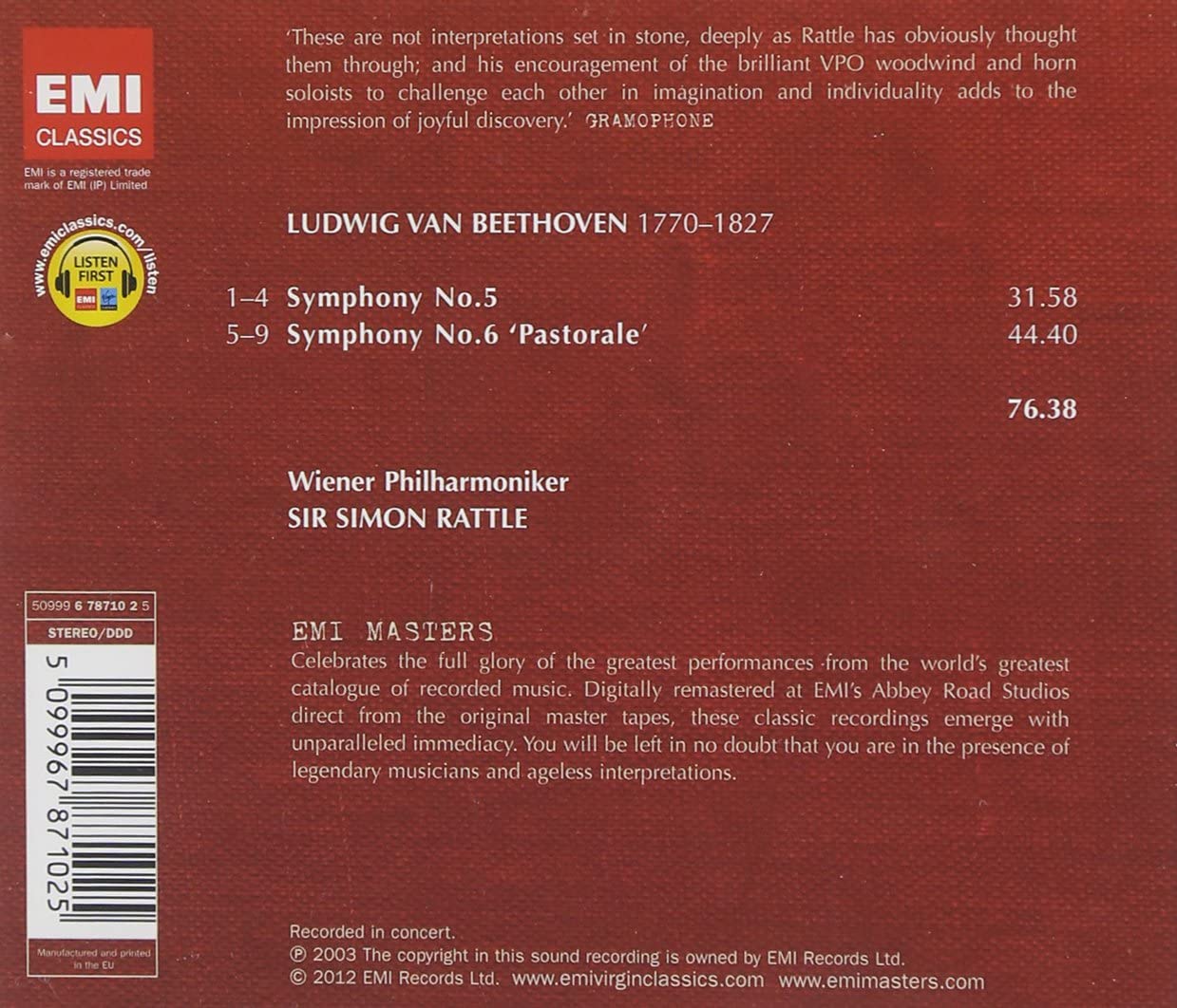 Beethoven: Symphonies 5 & 6 | Simon Rattle, Wiener Philharmoniker