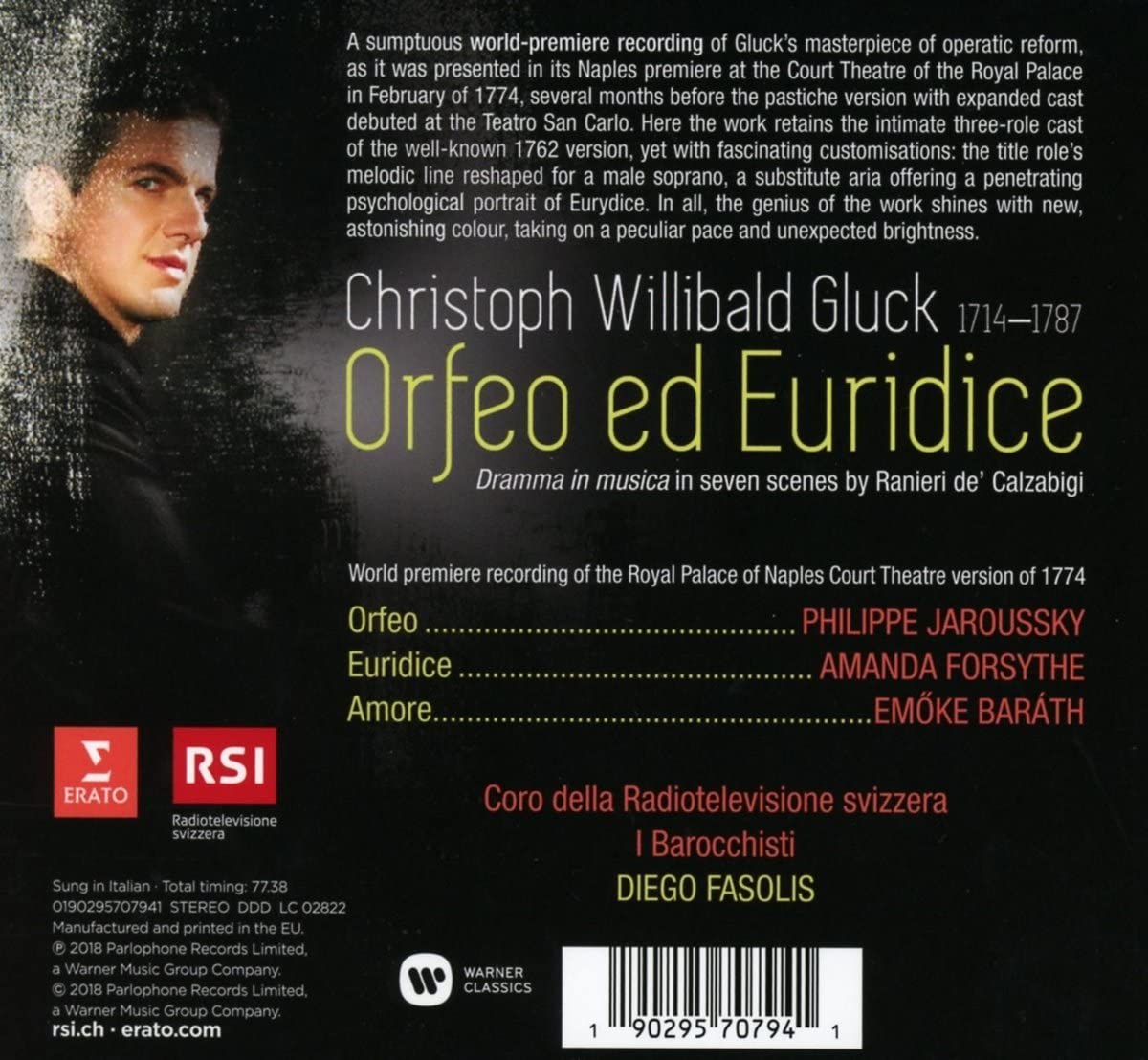 Gluck: Orfeo ed Euridice - Napoli 1774 | Philippe Jaroussky, Amanda Forsythe, Emoke Barath, Coro della Radiotelevisione Svizzera, Diego Fasolis