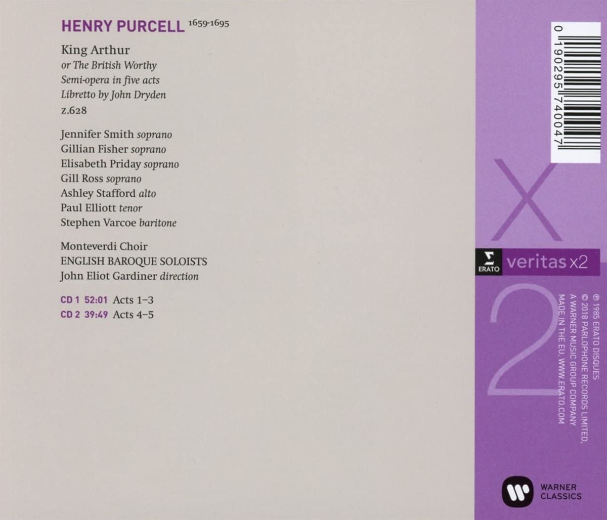 Purcell: King Arthur | Monteverdi Choir, English Baroque Soloists, John Eliot Gardiner