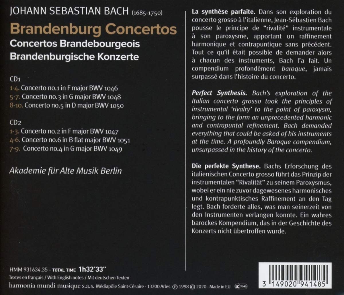 J.S. Bach: Brandenburg Concertos | Akademie fur Alte Musik Berlin