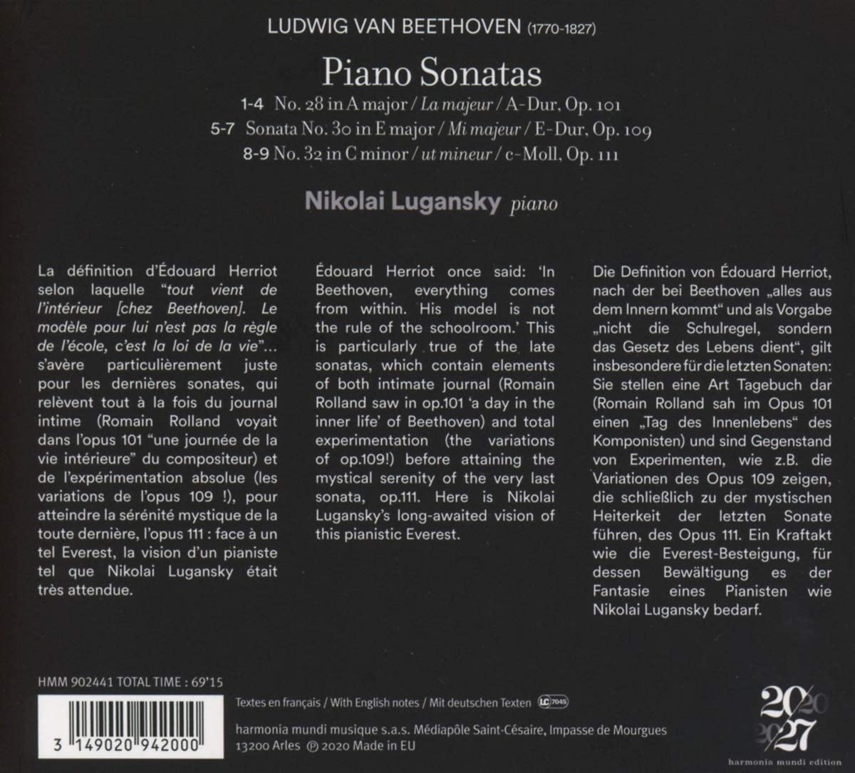 Beethoven: Late Piano Sonatas Opp. 101, 109 & 111 | Nikolai Lugansky