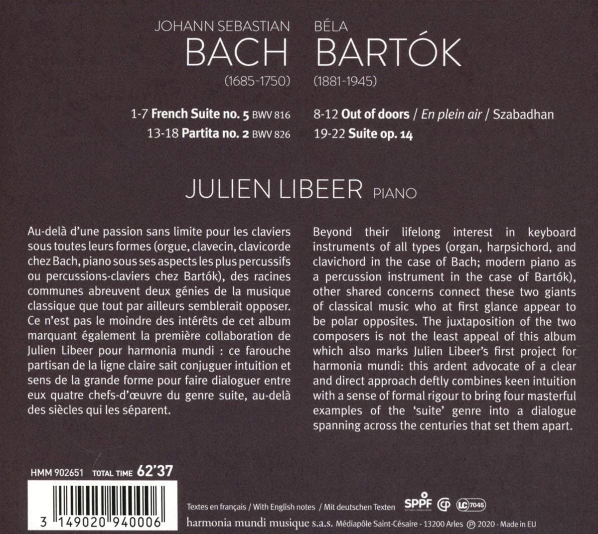 Julien Libeer: Bach/Bartok | Julien Libeer