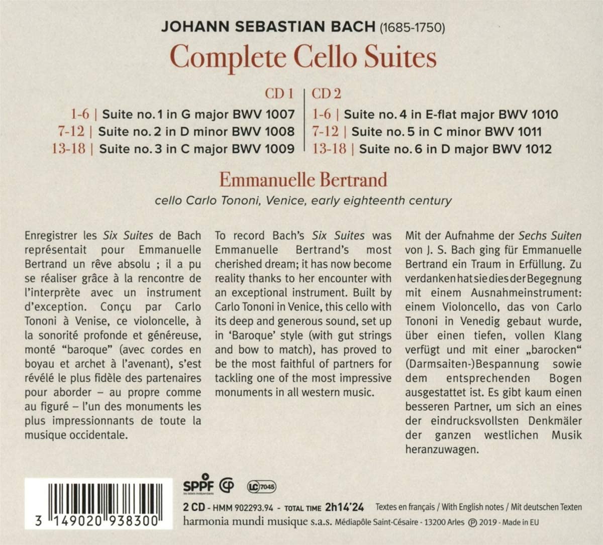 Johann Sebastian Bach: Complete Cello Suites | Emmanuelle Bertrand