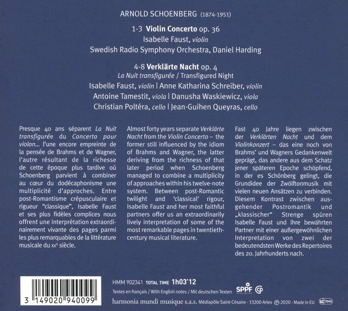 Arnold Schoenberg: Violin Concerto | Isabelle Faust, Daniel Harding , Swedish Radio Symphony Orchestra