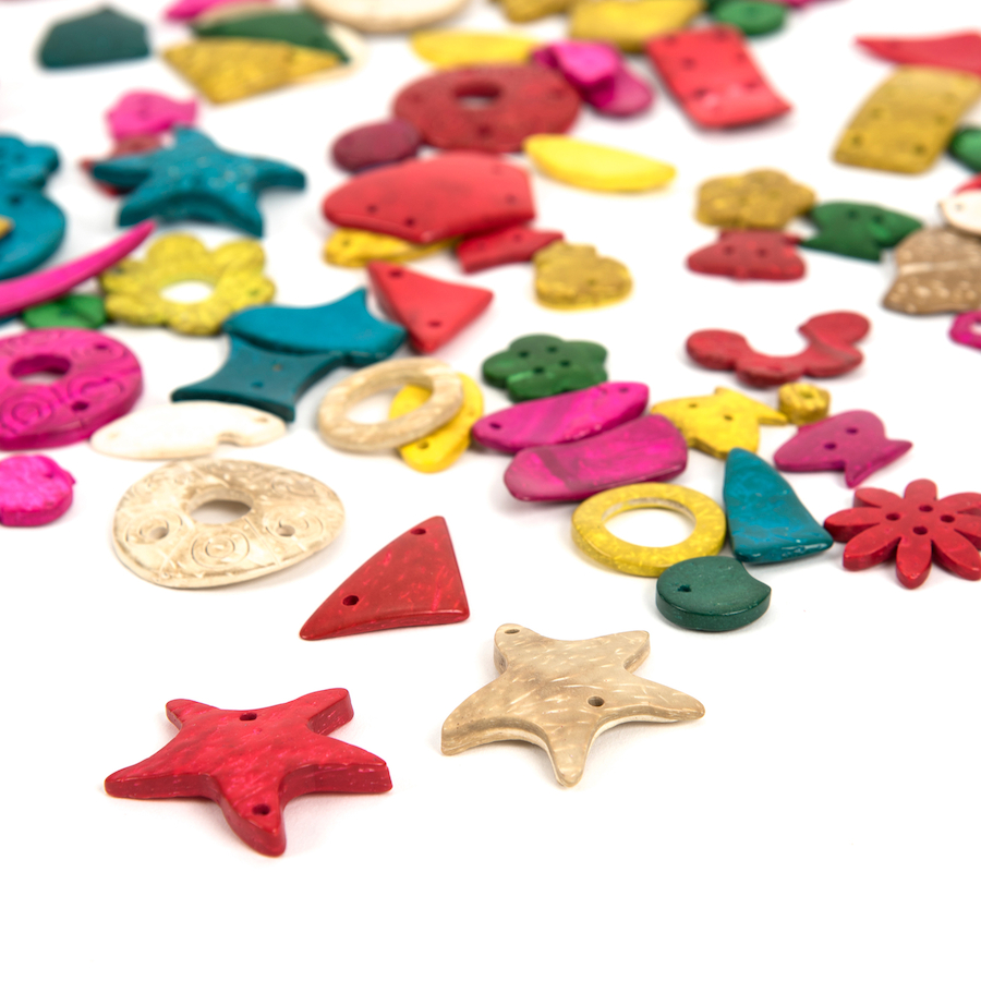 Accesorii craft - Recycled Coconut Shells, Coloured Shapes 250g | TTS Group - 1 | YEO