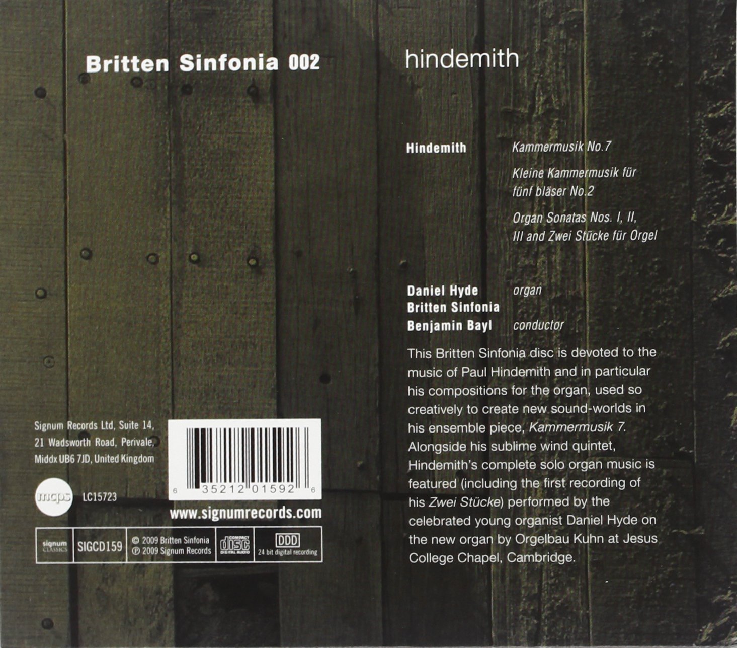 Britten Sinfonia 2 - Hindemith | Daniel Hyde, The Britten Sinfonia, Benjamin Bayl