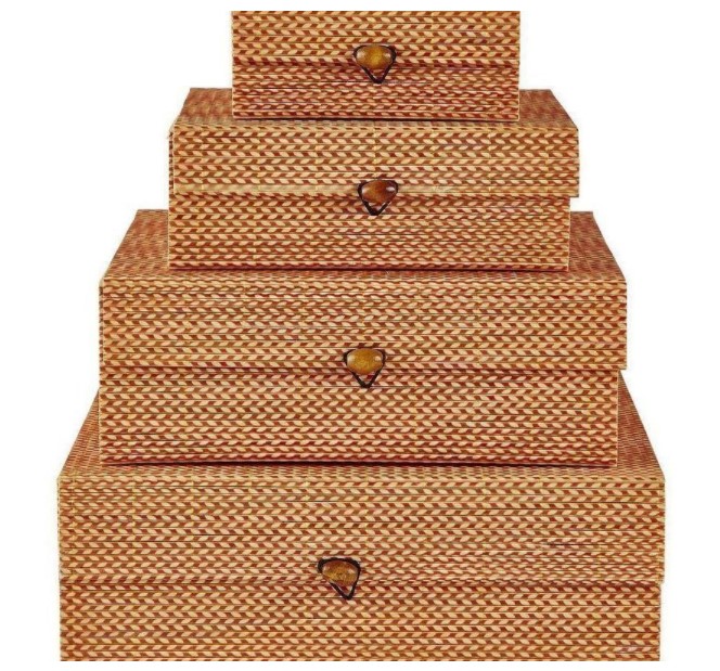  Set 4 cutii de depozitare - Bamboo Orange | Villa Collection 