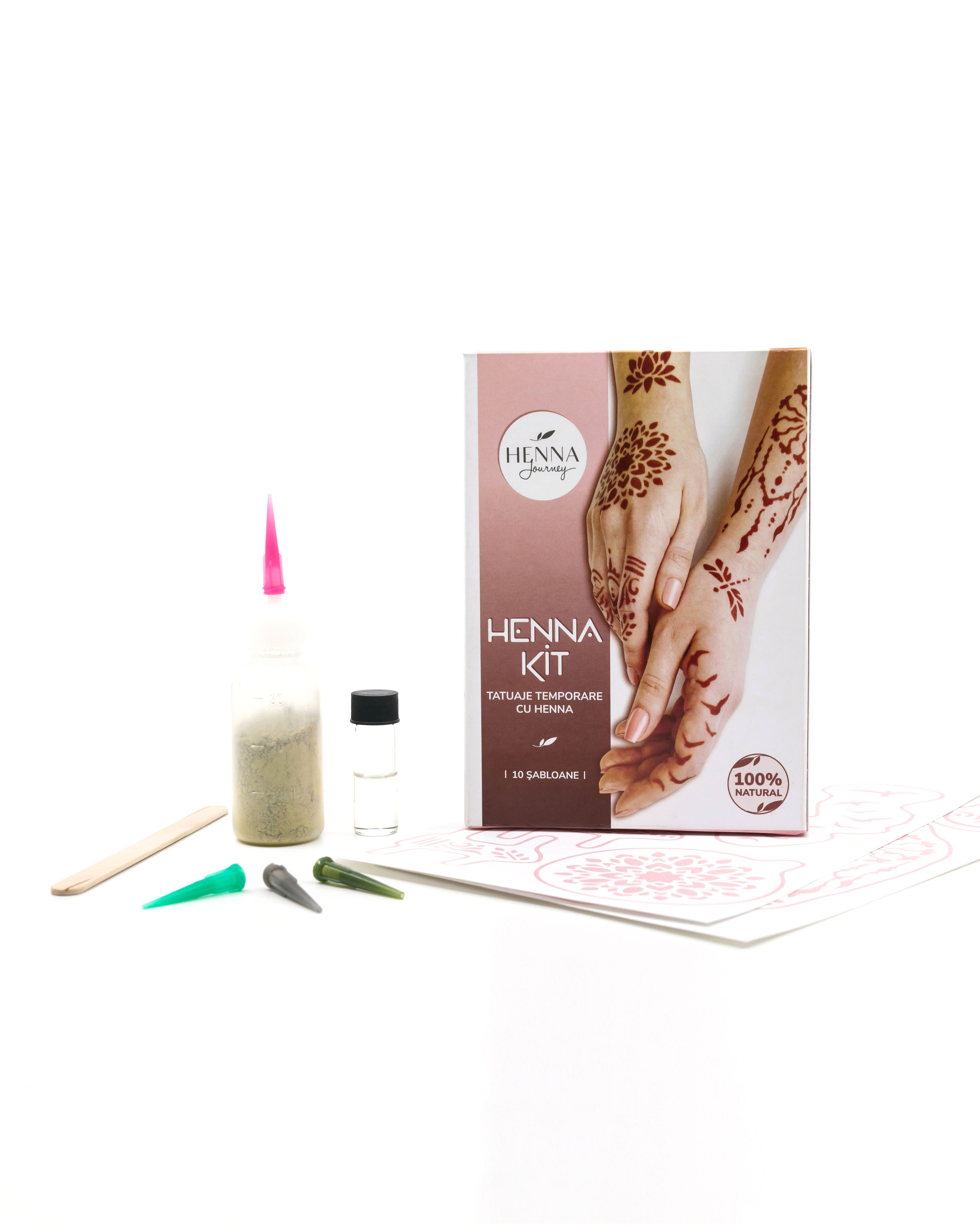 Kit DIY - Tatuaje Temporare cu Henna si Sabloane | Henna Journey - 2 | YEO