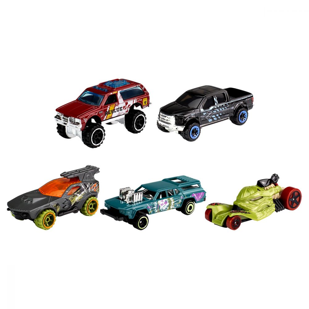 Set masinute - Hot Wheels Zombies, 5 bucati | Mattel - 1