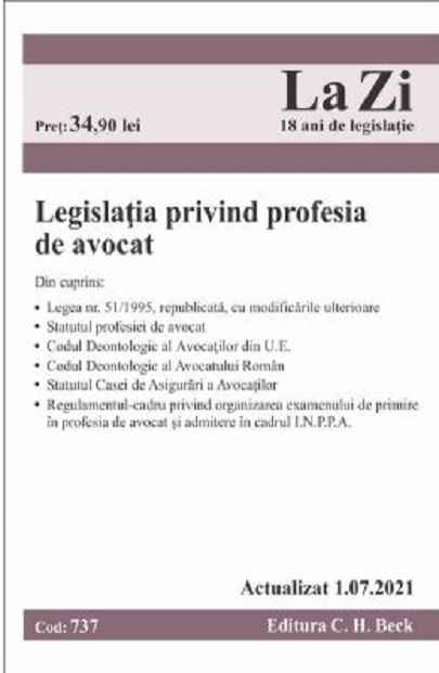 PDF Legislatia privind profesia de avocat | C.H. Beck Carte