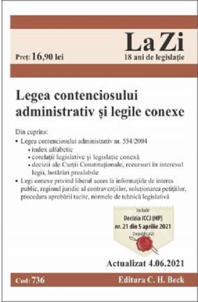 Legea contenciosului administrativ si legile conexe | C.H. Beck Carte