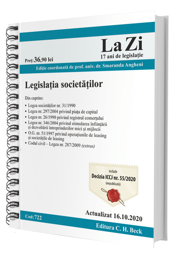 PDF Legislatia societatilor | Smaranda Angheni C.H. Beck Carte