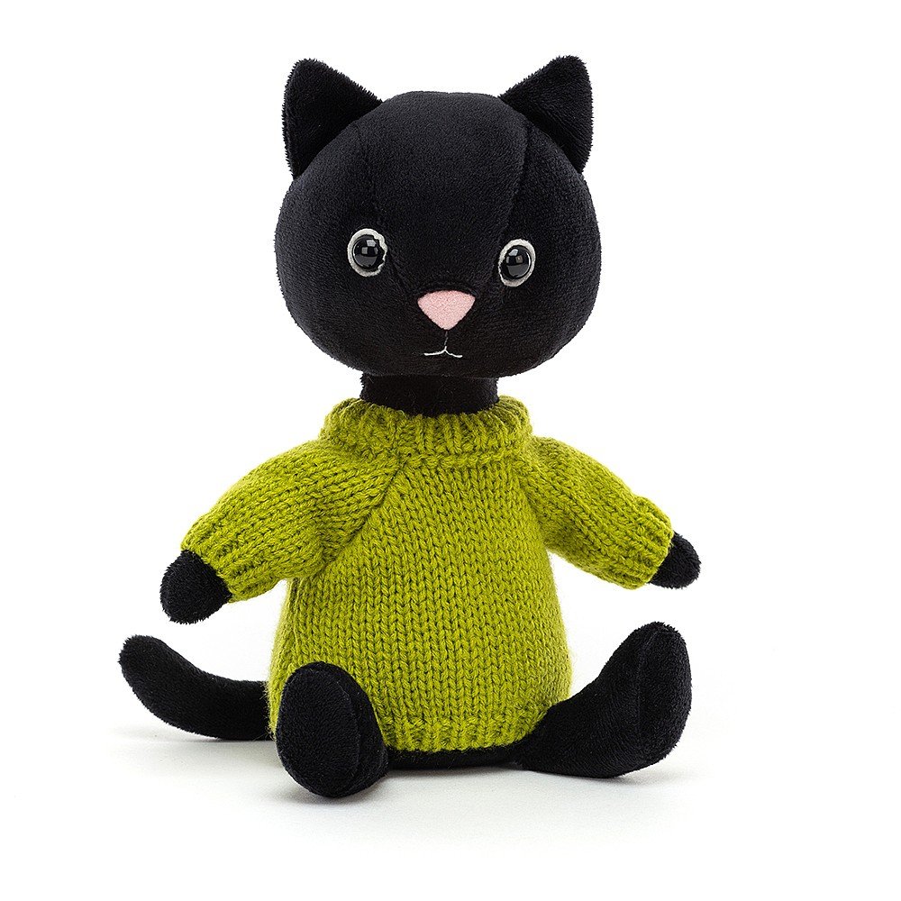 Jucarie de plus - Knitten Kitten Lime, 22 cm | Jellycat