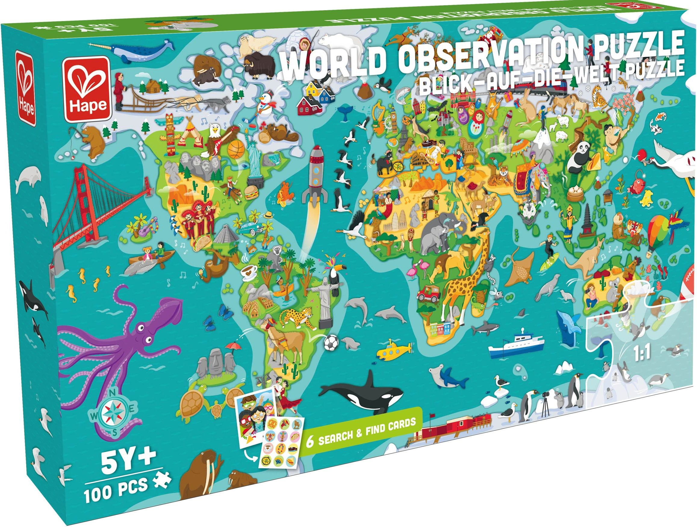 Puzzle - 2-in-1 - Turul Lumii | Hape - 3