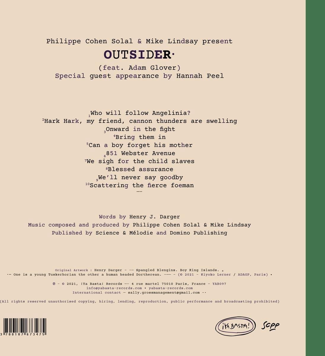 Outsider - Vinyl | Philippe Cohen Solal, Mike Lindsay