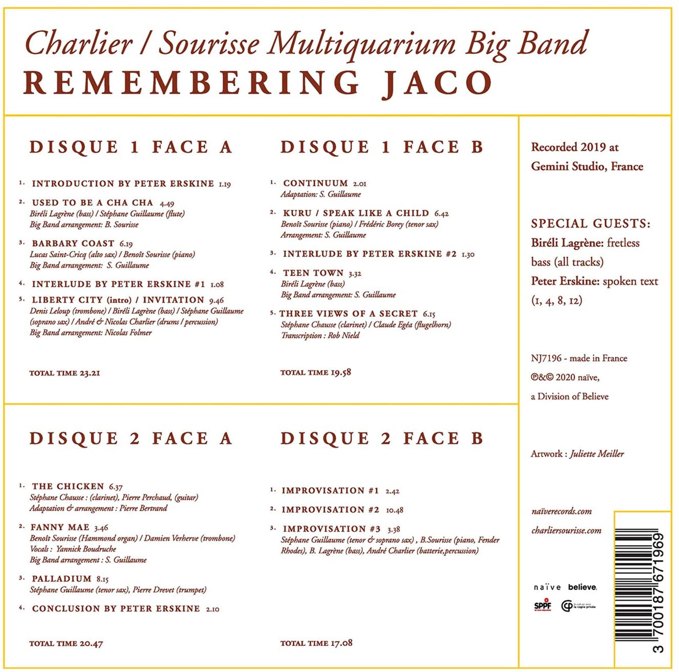 Remembering Jaco - Vinyl | Multiquarium Big Band, Bireli Lagrene, Peter Erskine