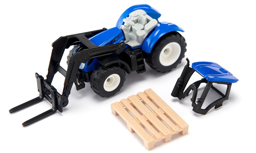 Jucarie - New Holland with Pallet Fork and Pallet | Siku - 6