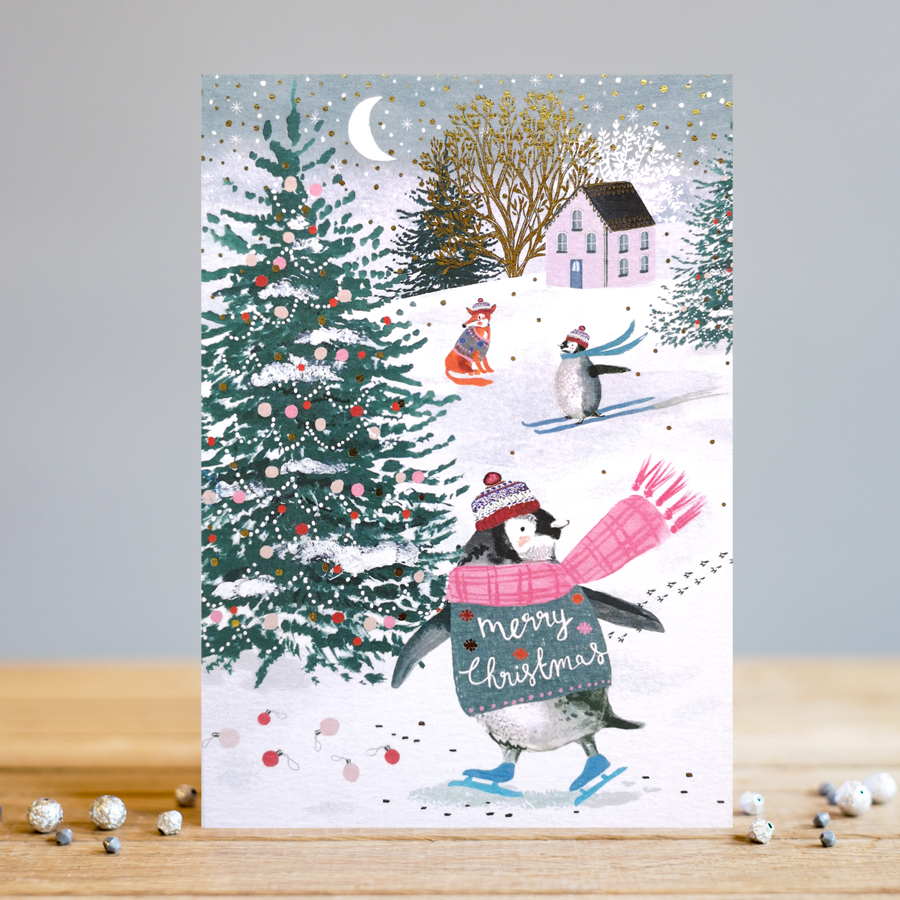 Felicitare - Penguins In The Snow | Louise Tiler Designs