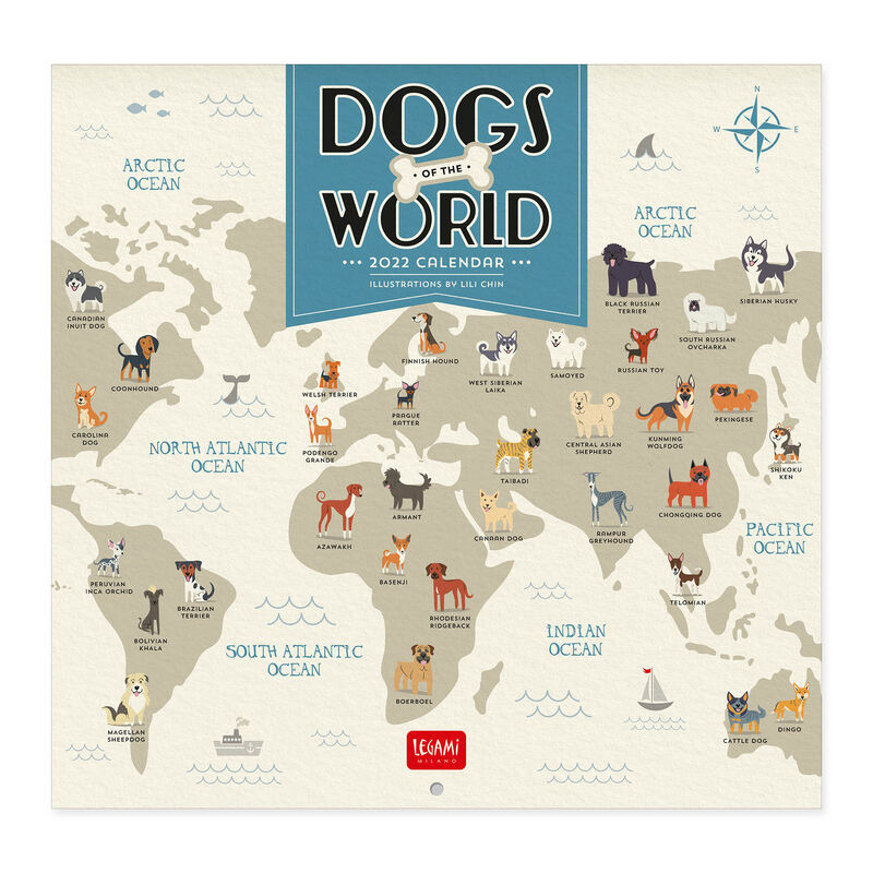 Calendar 2022 - Dogs of the World, 30x29 cm | Legami