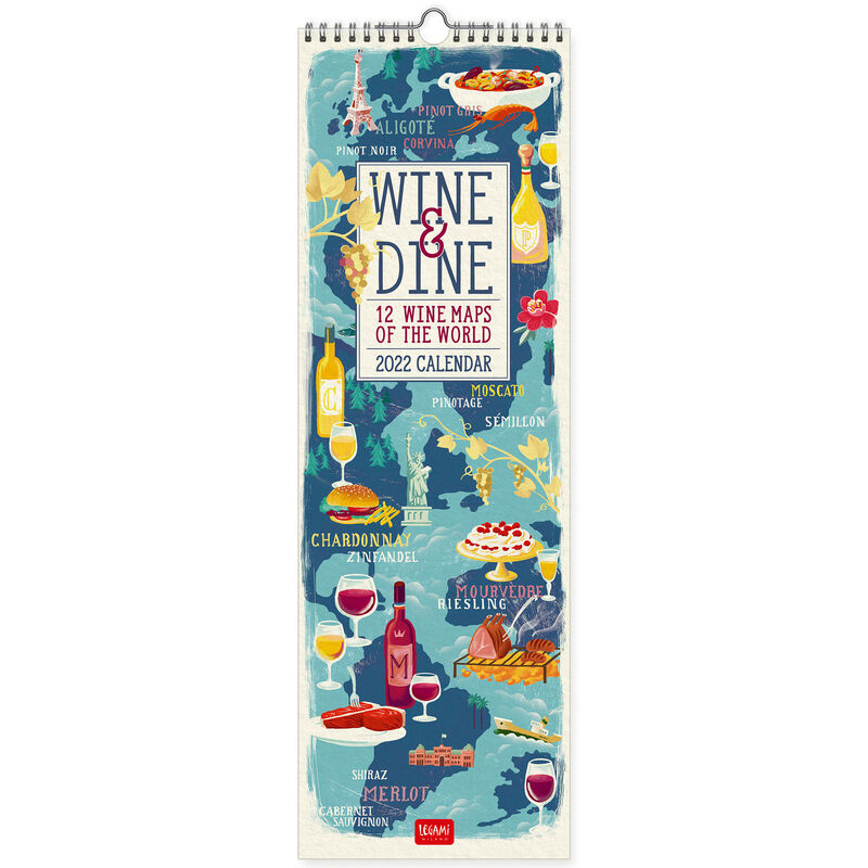 Calendar 2022 - Wine and Dine, 16x49 cm | Legami