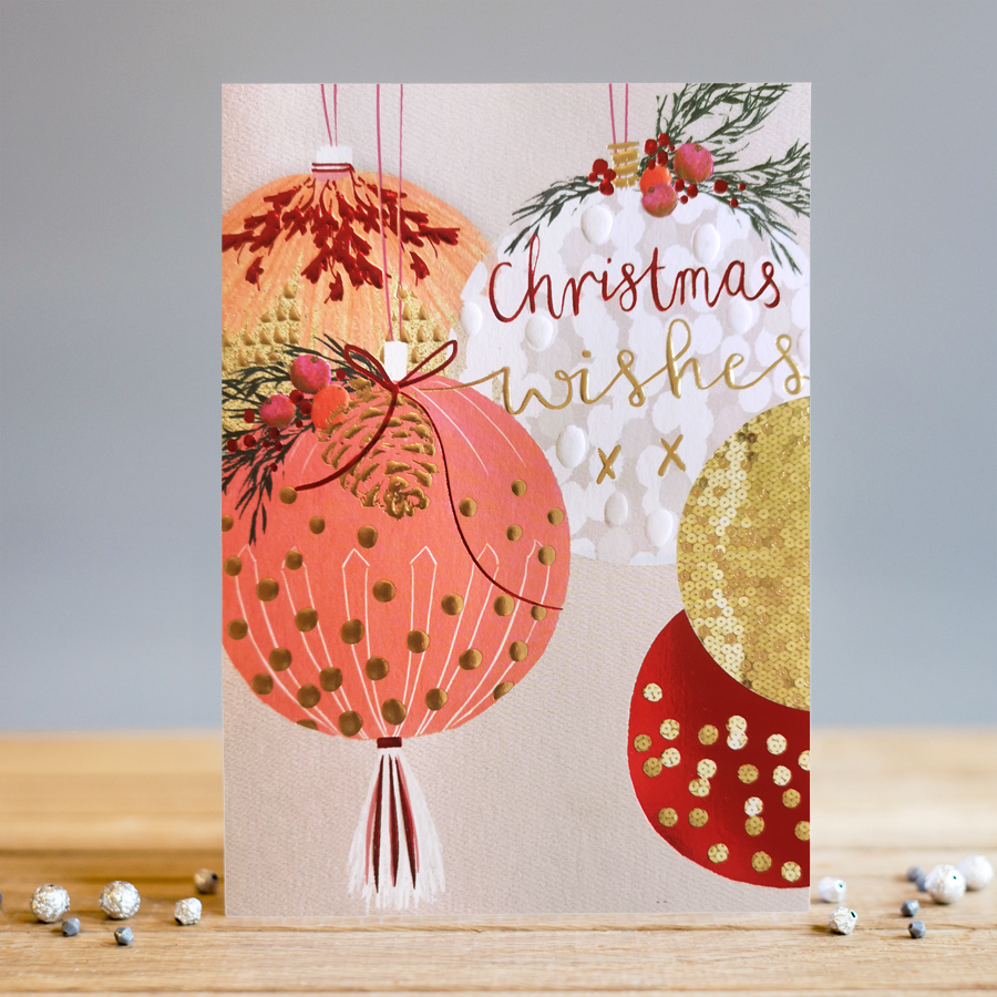 Felicitare - Christmas Wishes Baubles | Louise Tiler Designs