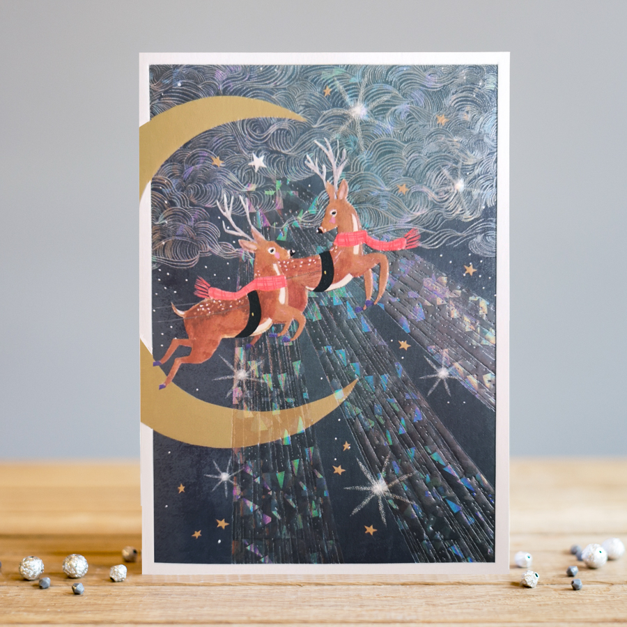 Felicitare - Reindeer Over The Moon | Louise Tiler Designs