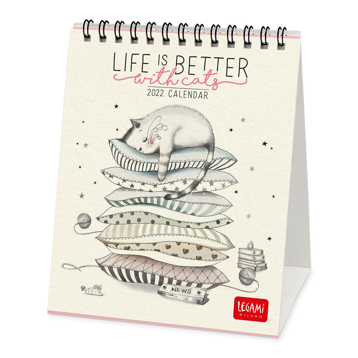Calendar 2022 - Life is Better With Cats, 12x14.5 cm | Legami