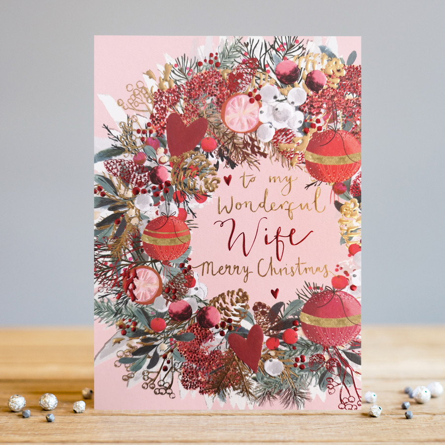 Felicitare - To My Wonderful Wife, Merry Christmas | Louise Tiler Designs