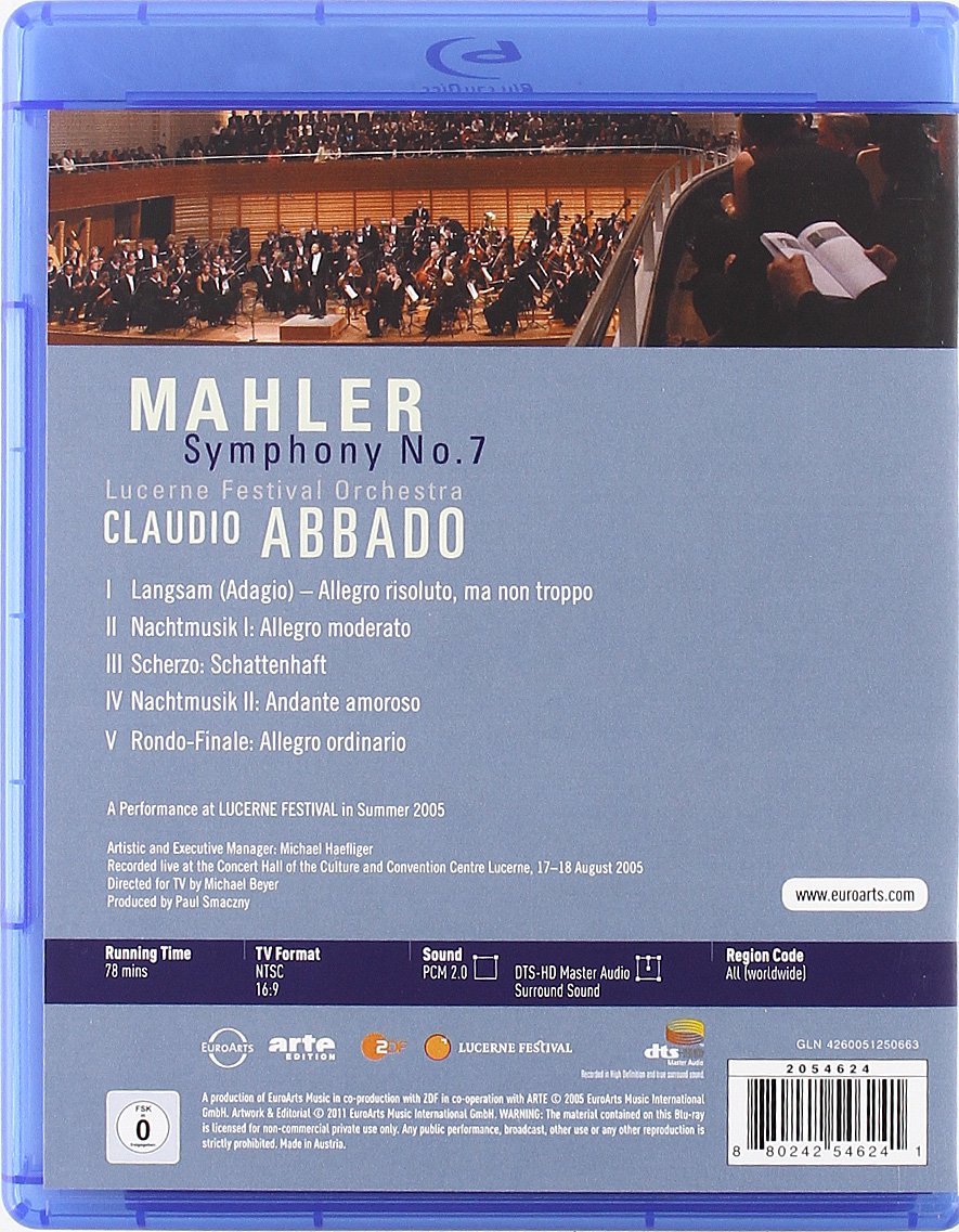 Mahler - Symphony No. 7 - Lucerne Festival Orchestra Blu Ray Disc | Gustav Mahler, Lucerne Festival Orchestra - 1 | YEO