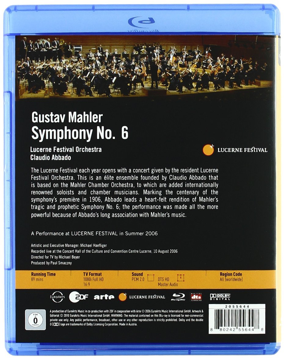 Mahler - Symphony No.6 Blu Ray Disc | Gustav Mahler - 1 | YEO