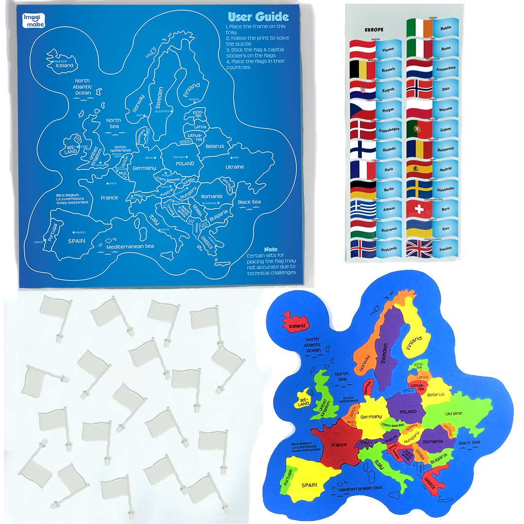 Puzzle din spuma - Harta Europei - Steaguri si Capitale | ImagiMake - 4
