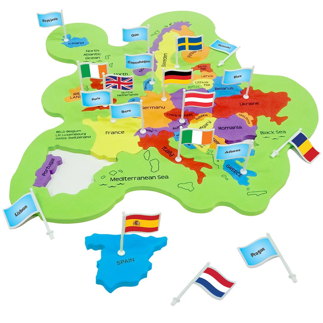 Puzzle din spuma - Harta Europei - Steaguri si Capitale | ImagiMake - 3