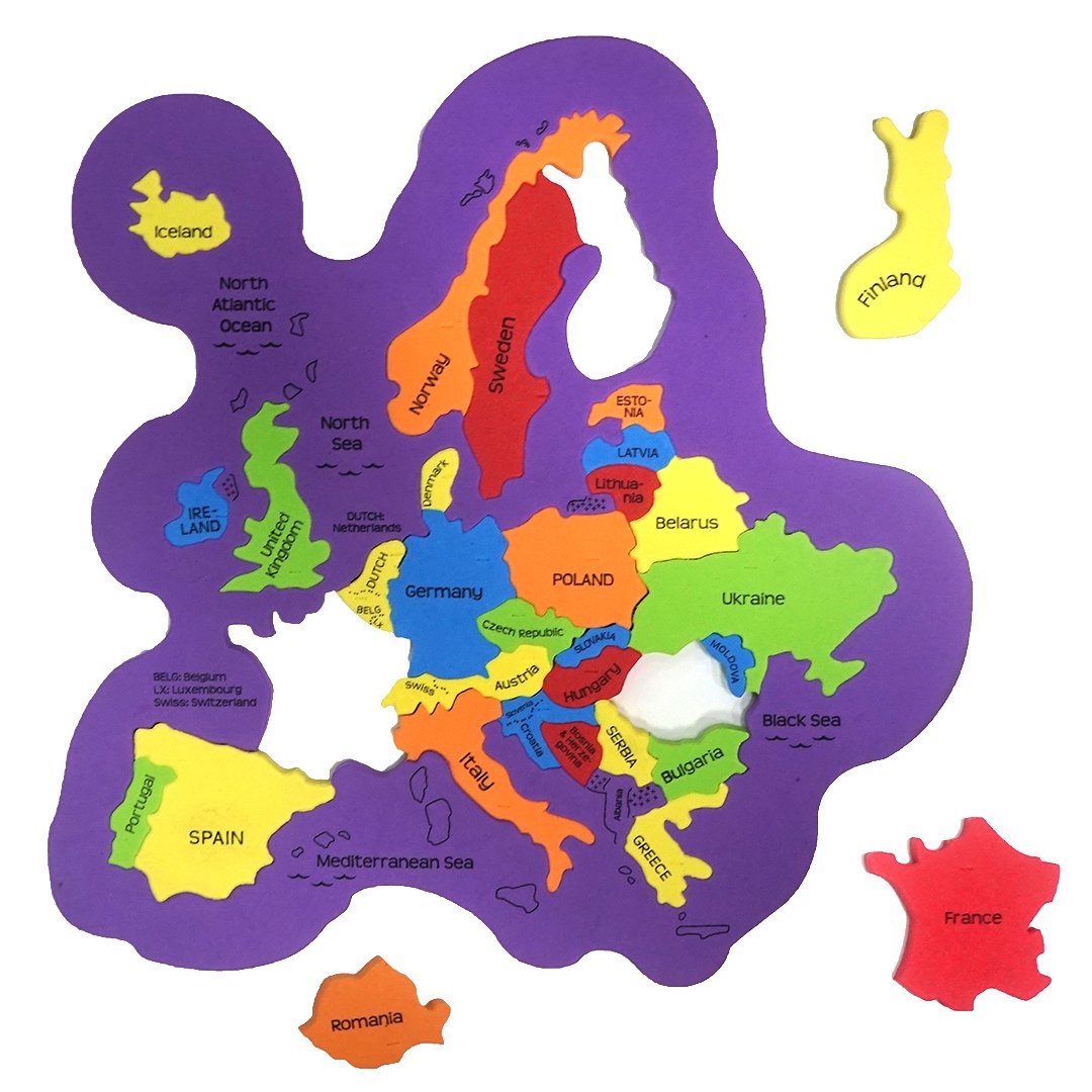 Puzzle din spuma - Harta Europei - Steaguri si Capitale | ImagiMake - 2