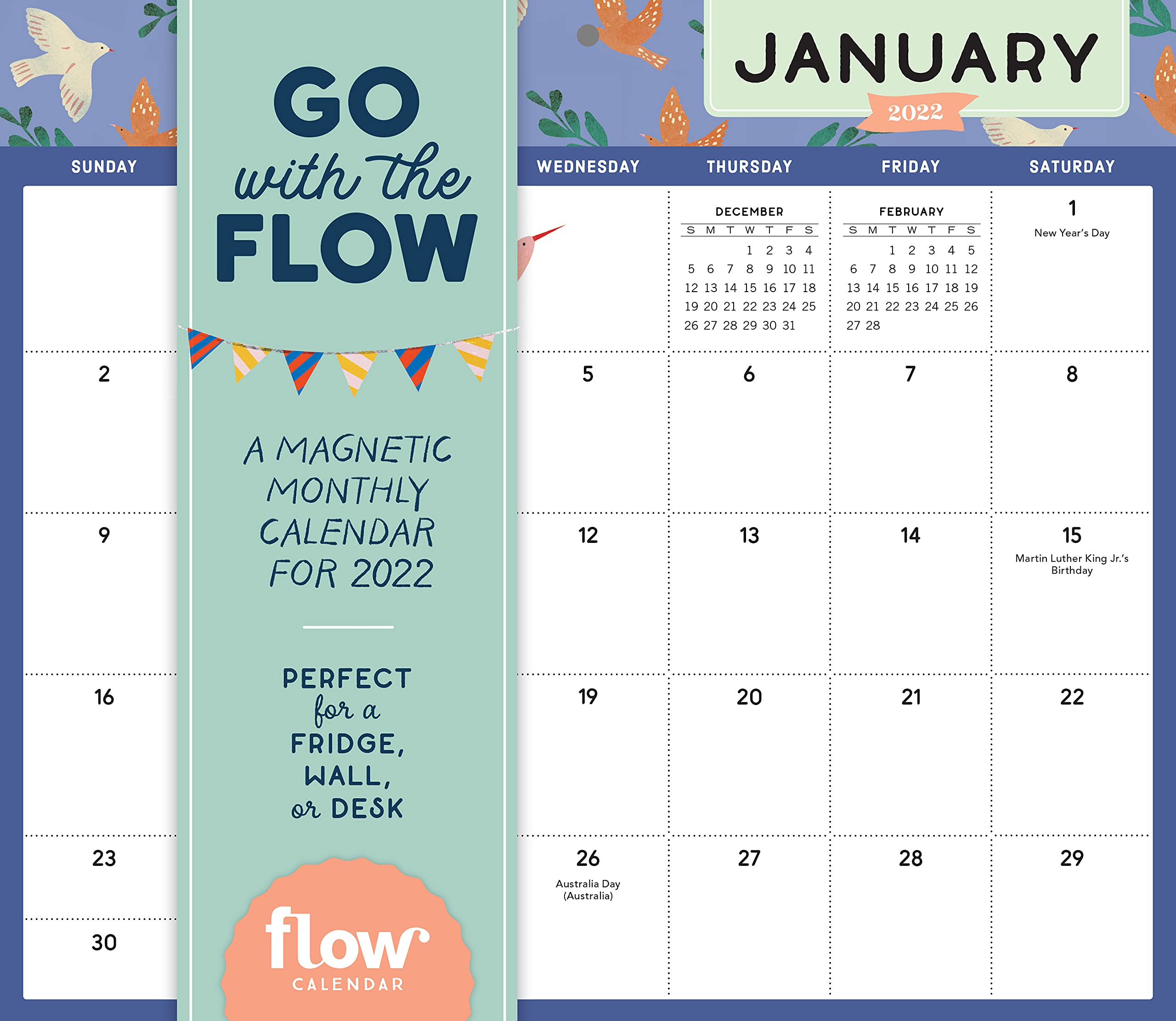 Calendar 2022 - Go with the Flow, magnetic monthly calendar | Workman Publishing