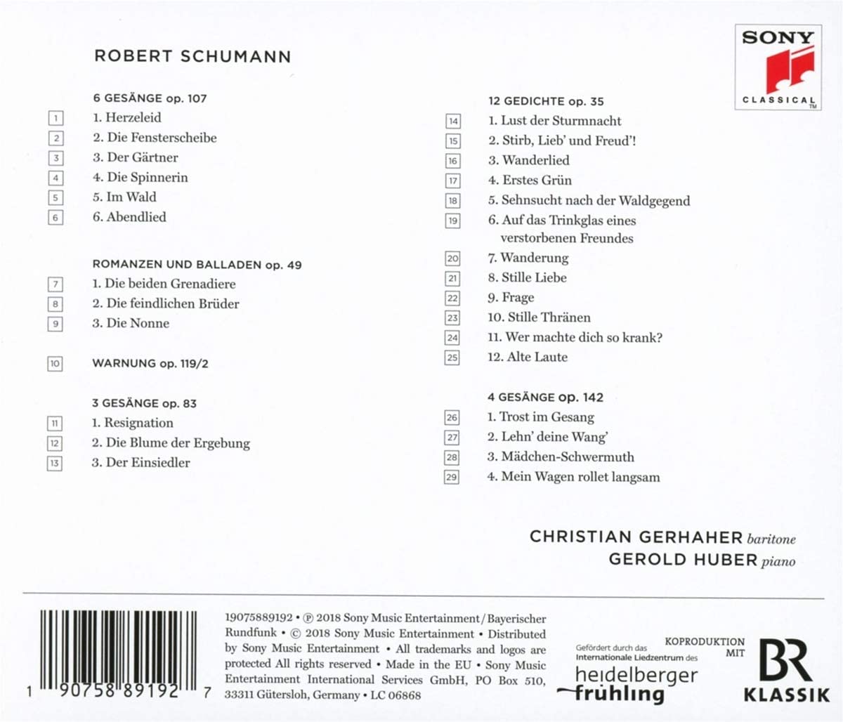 Christian Gerhaher: Frage / Myrthen (2CD Pack) | Christian Gerhaher - 1 | YEO