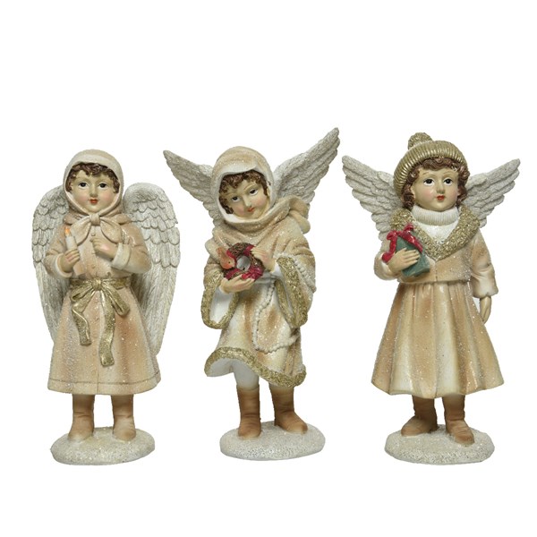 Figurina - Angel Child Gold Glitter - Cream - mai multe modele | Kaemingk