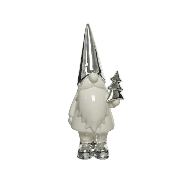 Figurina - Gnome Stoneware - White | Kaemingk