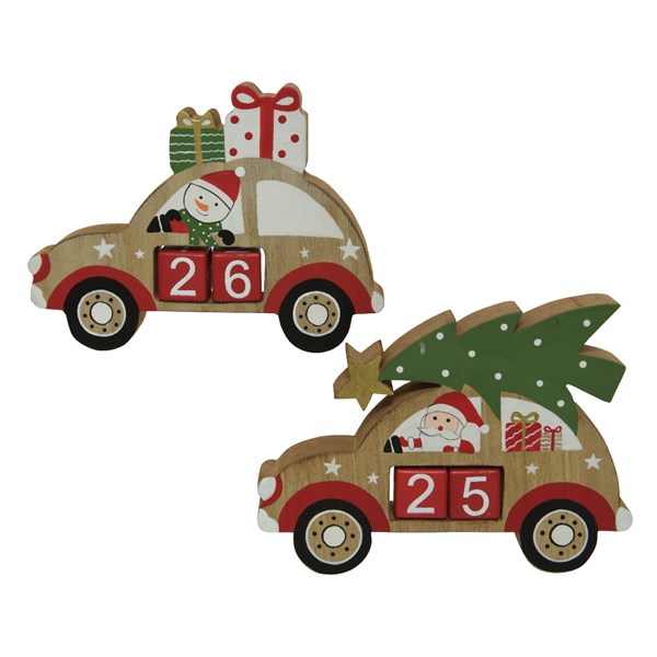 Decoratiune - Advent Calendar MDF - Car | Kaemingk